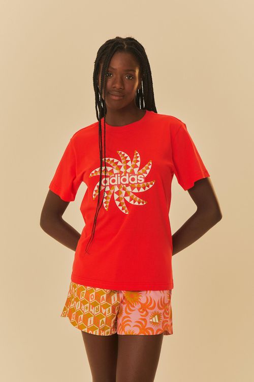 Tshirt Adidas Palm Flower Vermelha - farmlatam